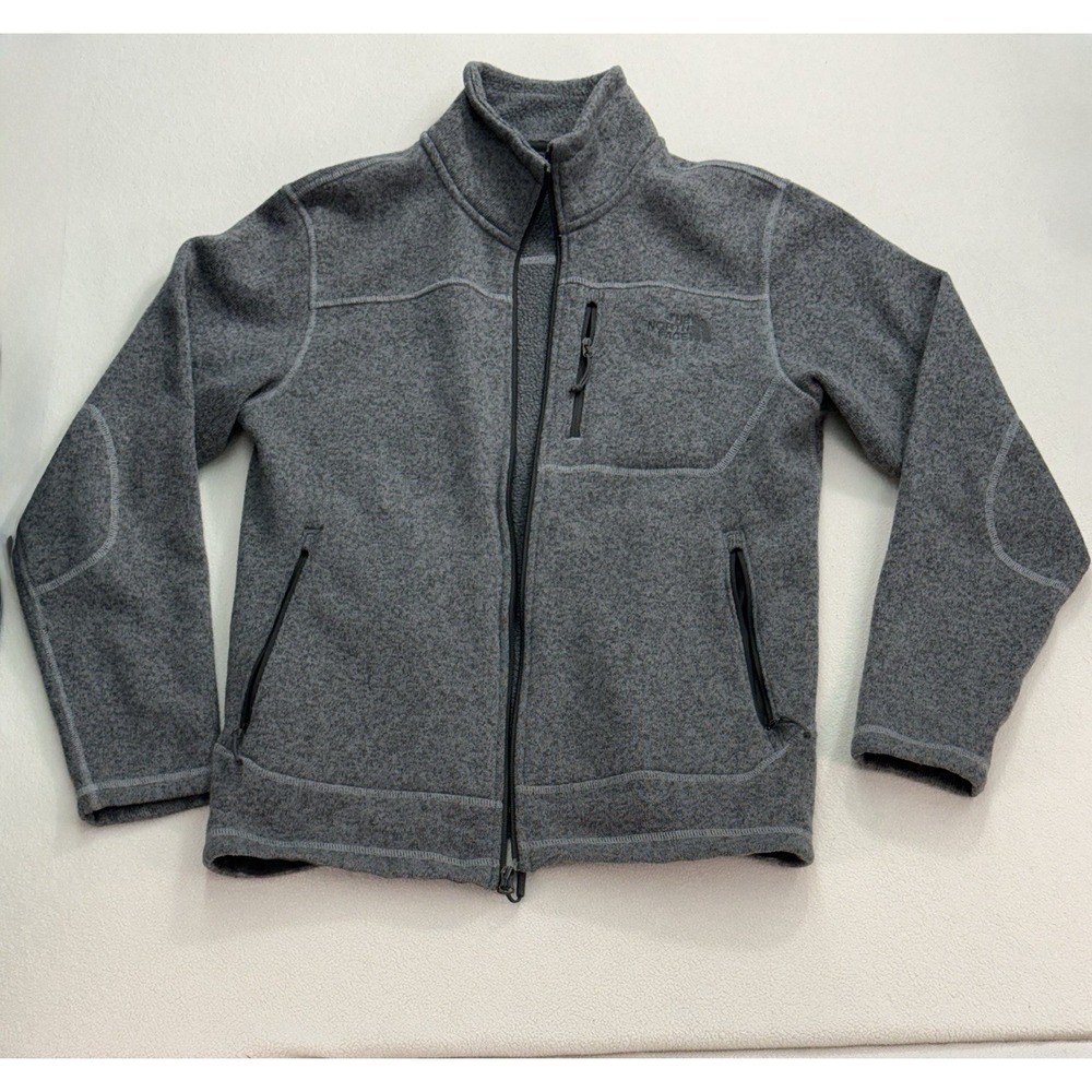 The North Face Chimborazo Fleece Jacket Men Medium Grey TNF Full-Zip #NF00CUA7